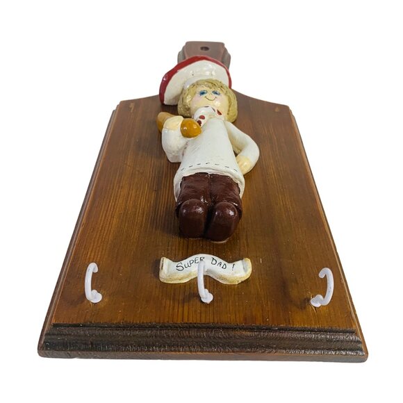 Super Dad Chef Kitchen Wall Decor Guy Key Utensil Towel Holder Kitschy Gift - Picture 7 of 14